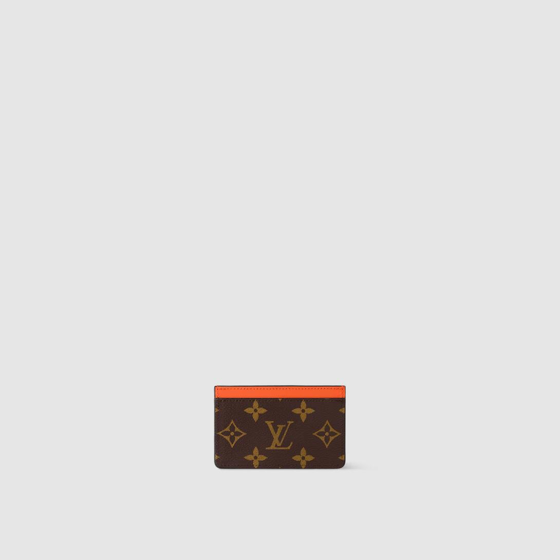 Ví Louis Vuitton Porte Cartes Simple Pm Monogram Macassar Nữ Cam